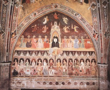  CE Tableaux - Triomphe de St Thomas et Allégorie des Sciences Quattrocento peintre Andrea da Firenze